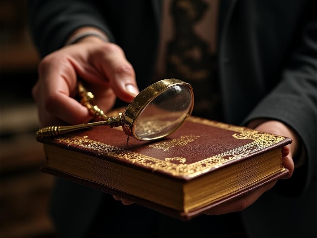 Stary wolumin pod lupą konserwatorską